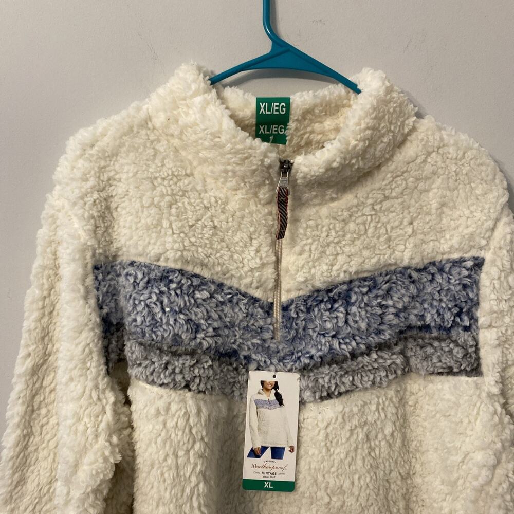 Weatherproof Vintage Ladies Sherpa 1/4 Zip Pullover Jacket SZ X LargeChevron NWT - Picture 2 of 7